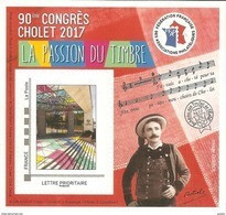 FFAP N° 13 De 2017 - Bloc Dentelé Autoadhésif - La Passion Du Timbre - Cholet - Solfège, Musique - FFAP