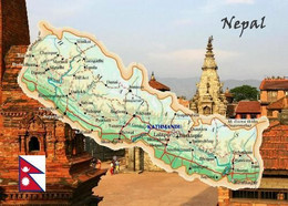 Nepal Country Map New Postcard * Carte Geographique * Landkarte - Nepal
