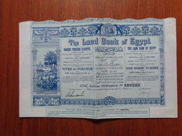 EGYPTE - ALEXANDRIE 1905 - RHE LAND BANK OF EGYPT - TITRE DE 1 ACTION ORDINAIRE DE 5 £ - Unclassified