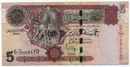 LIBYA 5 DINARS 2004 XF P-69b - Libië