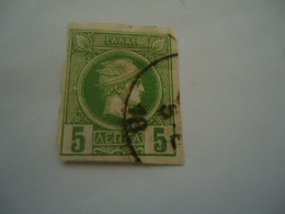 GREECE USED  SMALL HERMES HEADS  5L  POSTMARK 18 - Andere & Zonder Classificatie