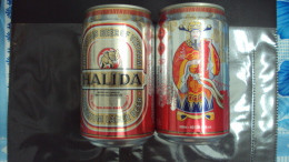 Vietnam Viet Nam 330ml Empty Beer Can : Halida New Year 2014 / Opened By 2 Holes At Bottom - Cans