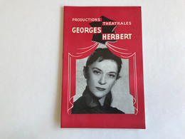 Programme - Productions Theatrales GEORGES HERBERT Saidon 1956-1957 Maria Casares... - French Authors