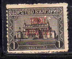 THRACE GREECE TRACIA GRECIA 1919 BULGARIAN STAMPS INTERALLIEE OVERPRINTED SOBRANYE PALACE 1s MH - Thracië