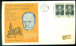 USA 1971 Special Cover 25th Anniversary Of "Iron Curtain Address" By Sir Winston Churchill Cancel Fulton - Cartas
