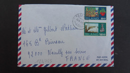 LETTRE Par Avion Pour La FRANCE TP 12 KR + TP TOMATES 8 KR OBL.30-6 1973 REYKJAVIK - Briefe U. Dokumente