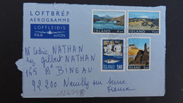 AEROGRAMME Pour La FRANCE TP POISSON 5 KR + TP ROCHERS 5 KR + TP MER 4 KR + TP MONTAGNE 1 KR OBL.17-7 1973 - Covers & Documents