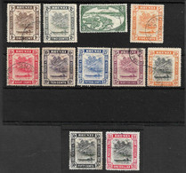 BRUNEI 1947 - 1951 VALUES TO $1 BETWEEN SG 79 AND SG 90 FINE USED Cat £37+ - Brunei (...-1984)