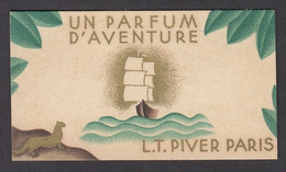 PETIT CALENDRIER  PUBLICITAIRE 1937-1938 PARFUM LT PIVER  - PARIS - UN PARFUM D'AVENTURE - PERFUME - Etiquettes