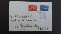 LETTRE Pour La FRANCE TP CHATEAU 50 + TP CHATEAU 30 OBL.3 VIII 67 VADUZ - Storia Postale