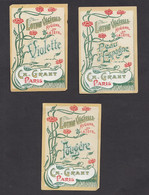 LOT 3 ETIQUETTES DE LOTION VEGETALE CH. GRANT A PARIS - FOUGERE - PEAU D'ESPAGNE - VIOLETTE - HAIR LOTION LABEL - Etiquettes