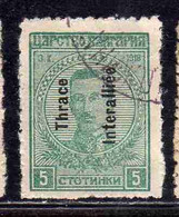 THRACE GREECE TRACIA GRECIA 1920 BULGARIAN STAMPS INTERALLIEE OVERPRINTED TSAR BORIS III 5s USED USATO OBLITERE' - Thrace