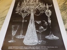 ANCIENNE PUBLICITE CARAFE   CRISTAL  BACCARAT  1959 - Other & Unclassified