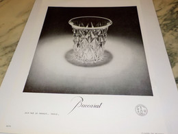 ANCIENNE PUBLICITE  VASE DES ROIS   BACCARAT  1950 - Andere & Zonder Classificatie