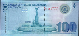 ♛ NICARAGUA - 100 Cordobas Res.12.09.2007 (2012) {narrow Security Thread} UNC P.204 - Nicaragua