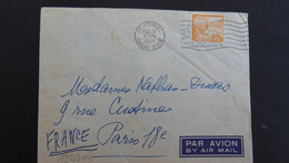 LETTRE COMPAGNIE DES MESSAGERIES MARITIMES TP 25 CENTS OBL.MEC. FEB 28 1959 CRISTOBAL CANAL ZONE - Canal Zone