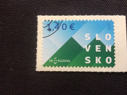 Slovaquie 2016 Yvert 693 Auto-adhésif Oblitéré Présidence Slovaque Du Conseil De L'Union Européenne - Used Stamps