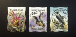 Belgie Belgique - 1987 - OPB/COB 2244/46  (3 Values )  Birds - Bats - Environnement  – Obl. Sart Lez Spa Merksem Bruxell - Usados