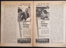 1963 - Penna NOREX Blu Rosso Verde Matita - 2 Pag. Pubblicità Cm. 13 X 18 - Stylos