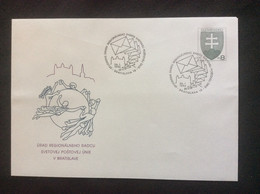 1996 : Bureau De L’ Union Postale Universelle De Bratislava Oblitéré COB 4 Michel U 4 - Buste