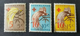 Netherlands New Guinea Paradise Birds Red Cross Overprint Complete Set MNH - Nueva Guinea Holandesa