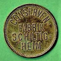 ALSACE / CONSERVEN=FABRIK / SCHILTIG=HEIM / 10 / LAITON / 3.66 G / 24. Mm - Monétaires / De Nécessité