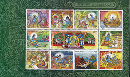 India Ramayana Hindu Mythology Art Paintings Full Sheet MNH 2017 - Blokken & Velletjes