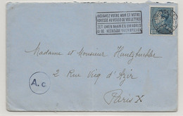 WW2 1941 BELGIQUE BELGIUM Bruxelles Brussels Lettre Censure Allemande Cachet A.c. = COLOGNE Pour PARIS France - WW2 (II Guerra Mundial)