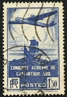 YT 320 Obl (°) 1936, 100ème Traversée Aérienne Atlantique Sud (côte 6 Euros) France – 4ciel - Oblitérés