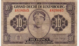 Grand-Duché De Luxembourg 10 Francs 1944 P-44a2 - Luxembourg