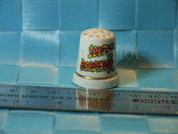 Ancien Dé A Coudre -Porcelaine- South Of The Border USA  - Gold Ring - Mercerie Couture Broderie - Dedales