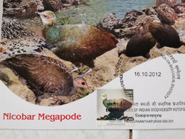 INDIA Micobar Megapode  Maximum Card Postcard - Andere & Zonder Classificatie