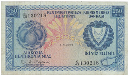 Cyprus - 250 Mils - 1.6.1974 - Pick 41.b - Serie K/43 - Cyprus