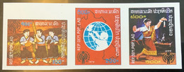 Laos 1979 YEAR OF THE CHILD, VERY RARE CORRECT „1979“ VERSION Imperf. Stamps From Mi Block 84 SOUVENIR SHEET (Lao Bloc - Laos