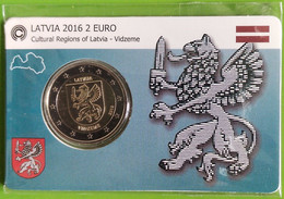 Latvia, 2016, 2 Euro, Vidzeme, Coincard (unofficial) - Letland