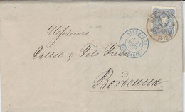 1878- Lettre De STETTIN  Affr. 20 Pf  Pour Bordeaux - Entrée  ALLEMAGNE /  PAG. PARIS  Bleu - Marques D'entrées