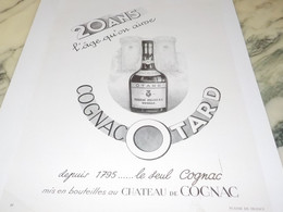 ANCIENNE  PUBLICITE 20 ANS L AGE QU ON AIME  COGNAC  OTARD 1950 - Alcools