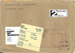 Port Payé - Lettre Pour La Chine En Retour - étiquette CN15 - Cartas