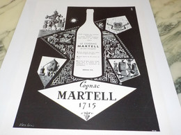 ANCIENNE PUBLICITE CHOISIR  COGNAC MARTELL  1952 - Alcools