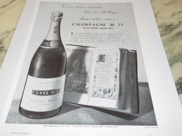 ANCIENNE PUBLICITE M 33 CHAMPAGNE SELECTION MERCIER 1954 - Alcools