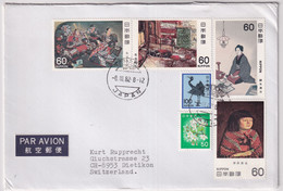 Japan Mischfrankatur Auf Brief Gelaufen Von Japan In Die Schweiz - Lettres & Documents