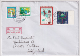 Japan Mischfrankatur Auf Brief Gelaufen Von Japan In Die Schweiz - Lettres & Documents