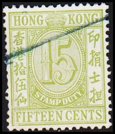 1938. HONG KONG STAMP DUTY. 15 CENTS.  - JF523579 - Stempelmarke Als Postmarke Verwendet