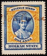 1920. HOLKAR STATE. ONE ANNA REVENUE STAMP.  - JF523628 - Chamba