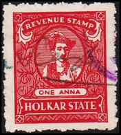 1930. HOLKAR STATE. ONE ANNA REVENUE STAMP.  - JF523647 - Chamba