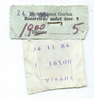 Confirmation Of Train Seat Reservation SGorica,Slovenia - Europe