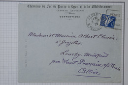 BA10 ALGERIE BELLE   LETTRE  1929 ALGER  POUR SAINT POURCIN  FRANCE+CHEMIN DE FER ++  + AFFRANC. INTERESANT - Cartas & Documentos