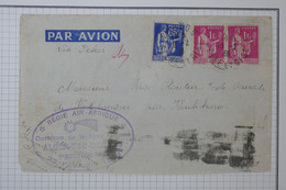 BA10 ALGERIE BELLE  LETTRE  1938 ALGER  POUR KOULIKORO VIA DAKAR +CACHET  REGIE AIR AFRIQUE  + AFFRANC. INTERESANT - Covers & Documents