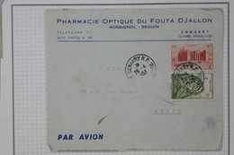 BA10 AEF GUINEE  BELLE LETTRE  1953 CONAKRY  POUR PARIS FRANCE ++AFFRANC.  INTERESSANT - Brieven En Documenten