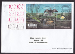 Netherlands: Cover, 2022, 12 Stamps, Mini Sheet, Bird, Dragonfly, Fish, Water Lily Flower, Environment (traces Of Use) - Lettres & Documents